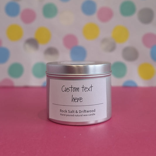 Custom Text - Natural wax candle