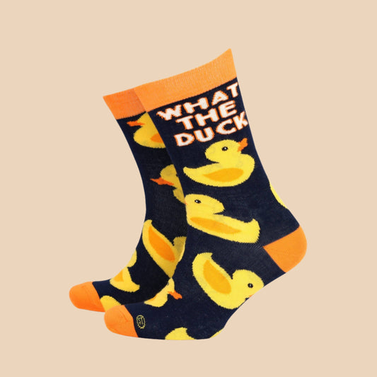 What The Duck Men's Socks And Coaster Bundle