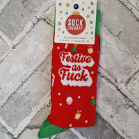 Festive as F*** - Men's Funny Rude Swear Bamboo Socks