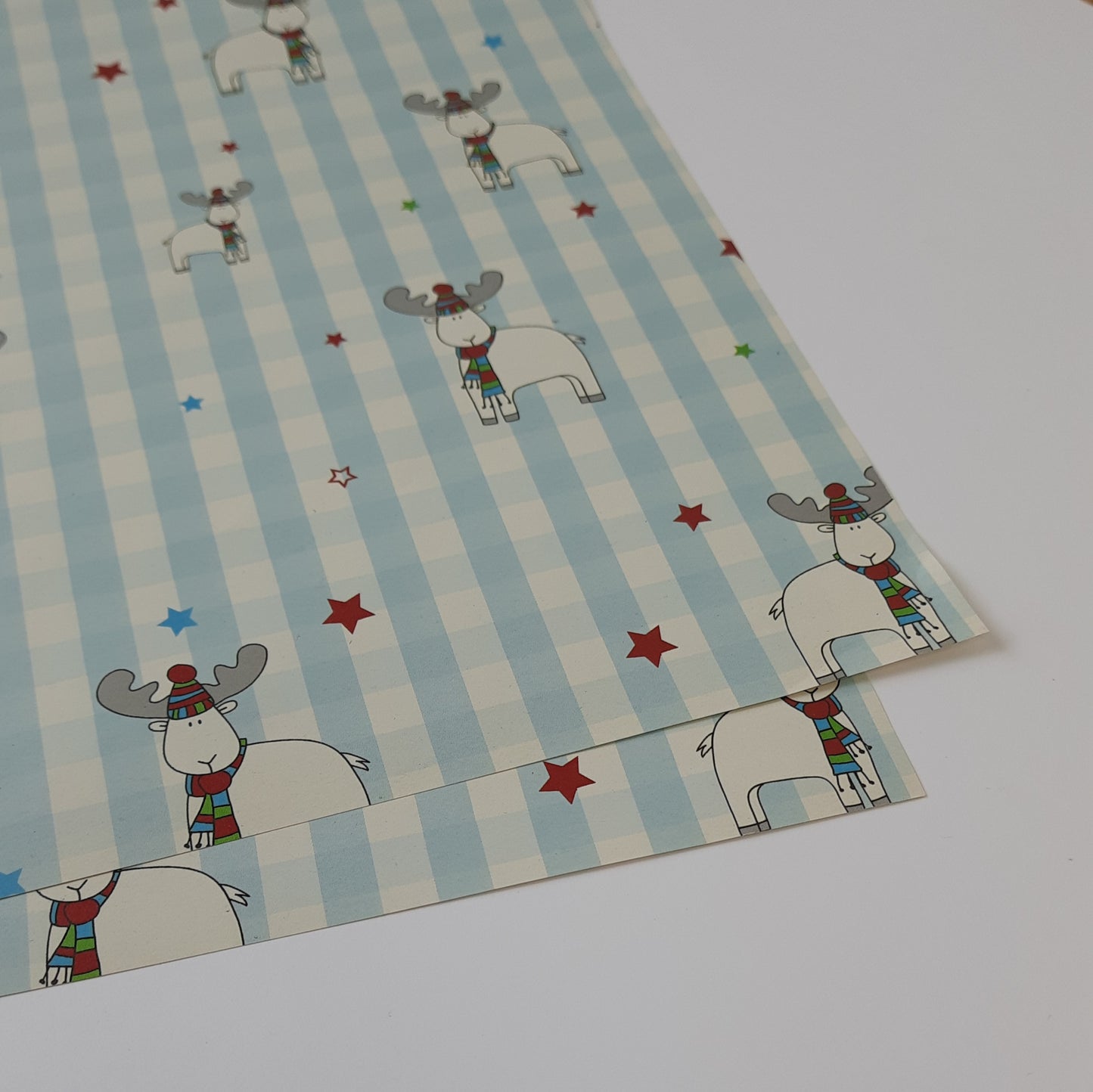 Recycled gift wrap sheet - Blue